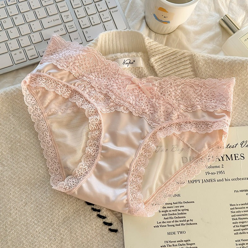 QS Satin Lace Embroidered Panties (4 Packs)