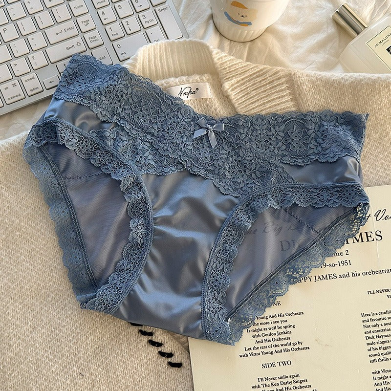 QS Satin Lace Embroidered Panties (4 Packs)