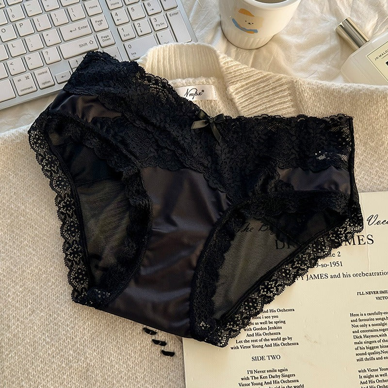 QS Satin Lace Embroidered Panties (4 Packs)