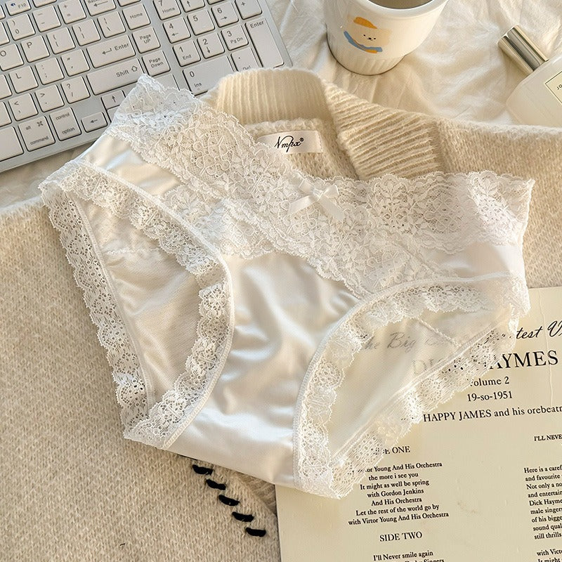 QS Satin Lace Embroidered Panties (4 Packs)