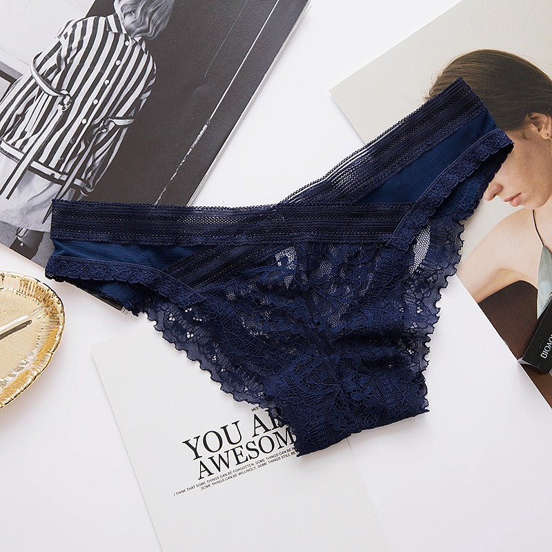 QS Sapphire V-shaped Lace Trims Briefs (4 Packs)