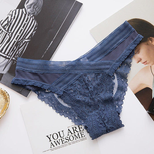 QS Sapphire V-shaped Lace Trims Briefs (4 Packs)