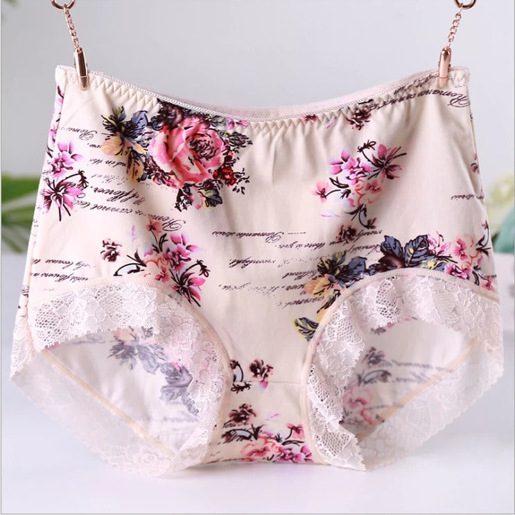 QS Luxury Printed Lace Panties (4 Packs)