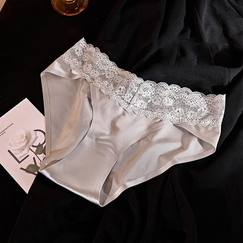 QS Luxury V-shaped Lace Silk Briefs (4 Packs)