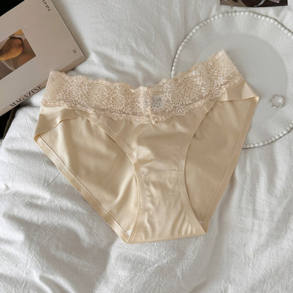 QS Luxury V-shaped Lace Silk Briefs (4 Packs)