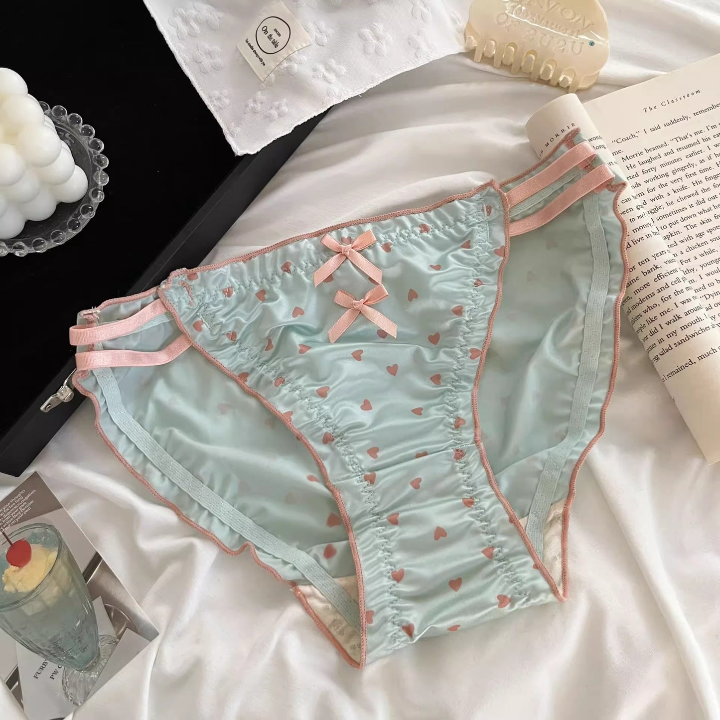 QS Satin Bow Cutout Briefs (4 Packs)