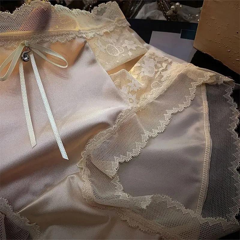 QS Luxury Satin Lace Panties (4 Packs)