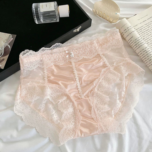 QS Elegant Satin Lace Briefs (4 Packs)