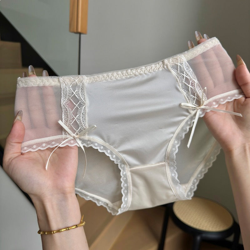 QS Lace Trim Sexy Bow Briefs (4 Packs)