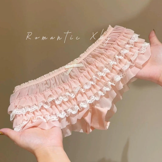 QS Bow Ruffled Lace Panties (4 Packs)