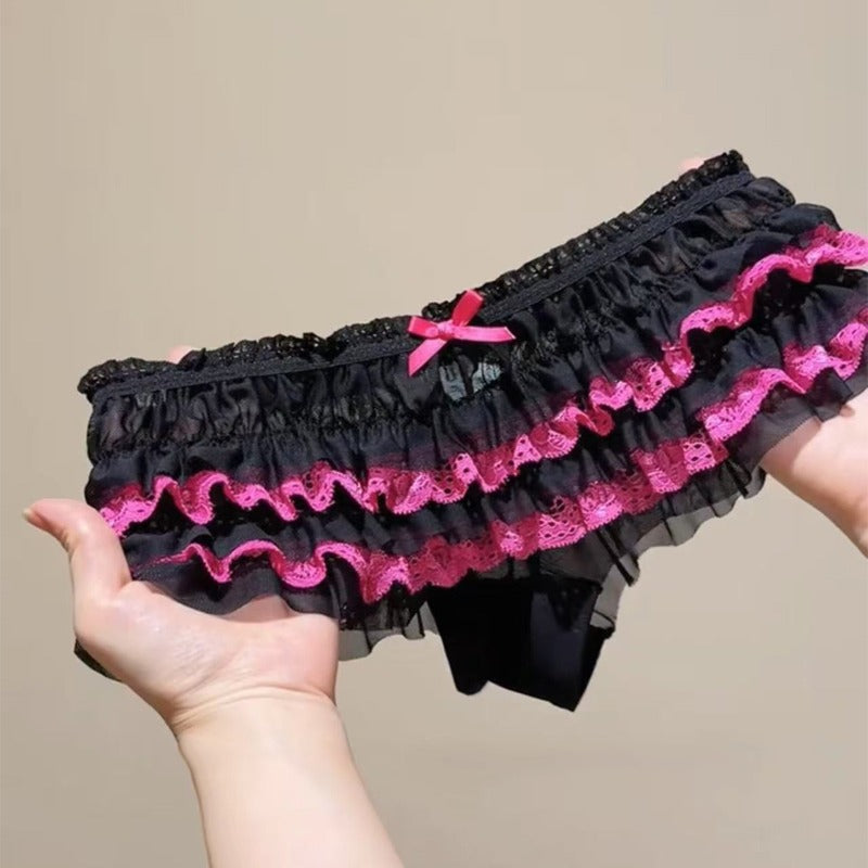 QS Bow Ruffled Lace Panties (4 Packs)