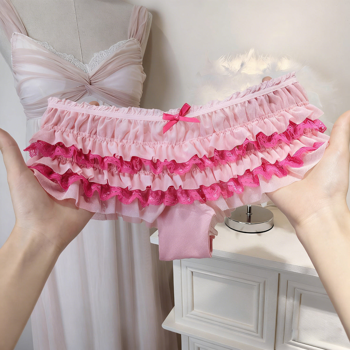 QS Bow Ruffled Lace Panties (4 Packs)