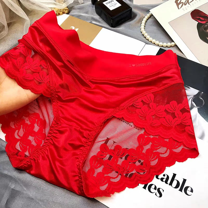 QC Lace Mid-Waist Panties for Women
