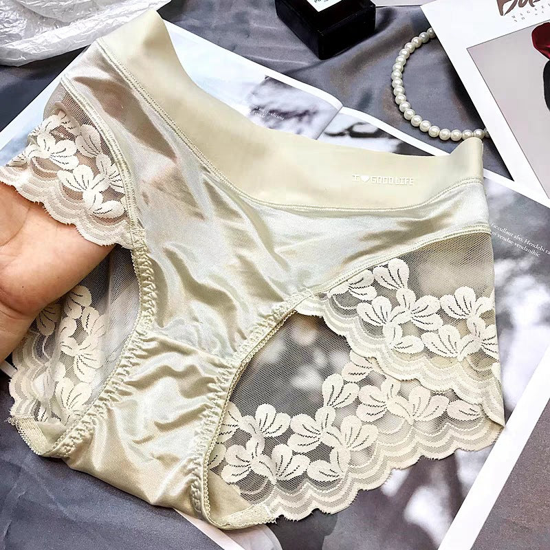 QC Lace Mid-Waist Panties for Women