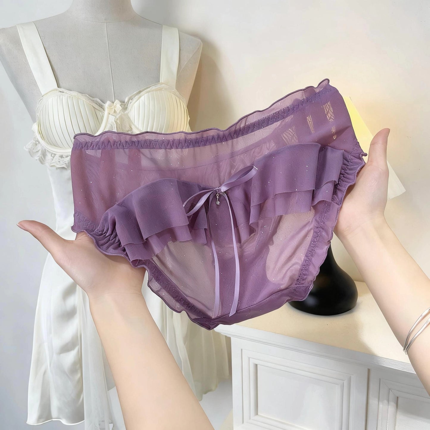 QS French Bow Lace Briefs (4 Packs)