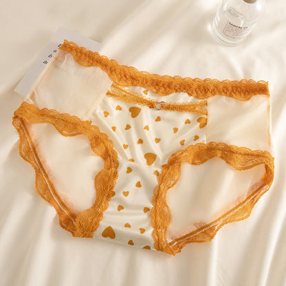 QS Retro Heart-shaped Satin Briefs (4 Packs)