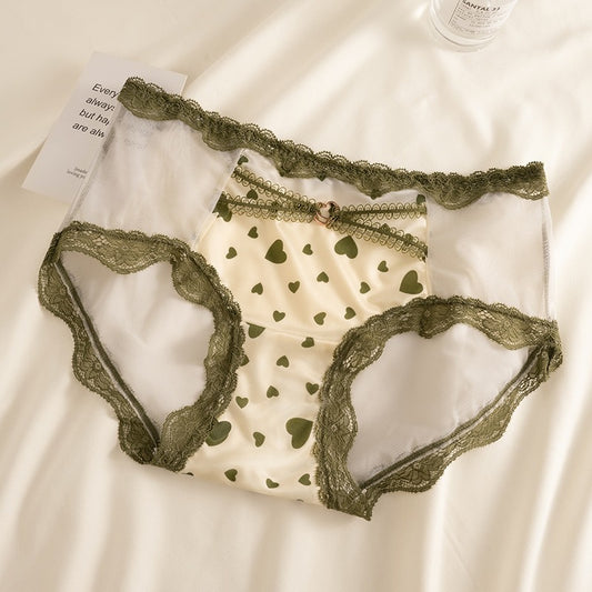 QS Retro Heart-shaped Satin Briefs (4 Packs)