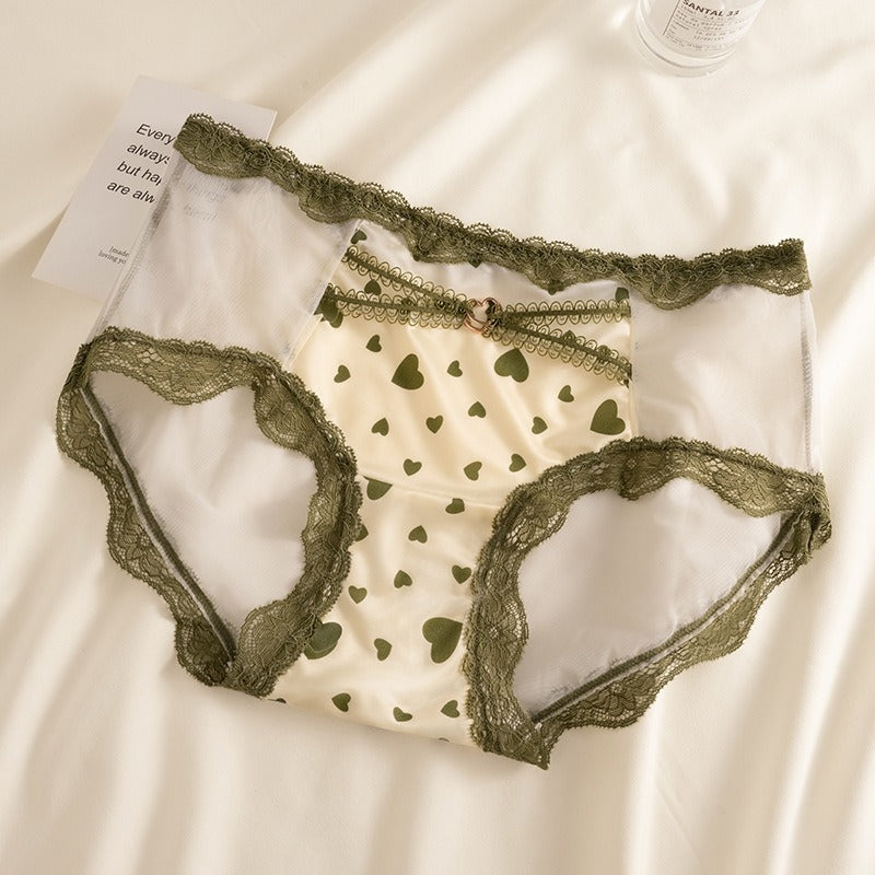 QS Retro Heart-shaped Satin Briefs (4 Packs)