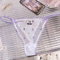 QS Sexy Embroidered Thin Strap Thong (4 Packs)