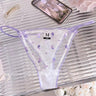 QS Sexy Embroidered Thin Strap Thong (4 Packs)