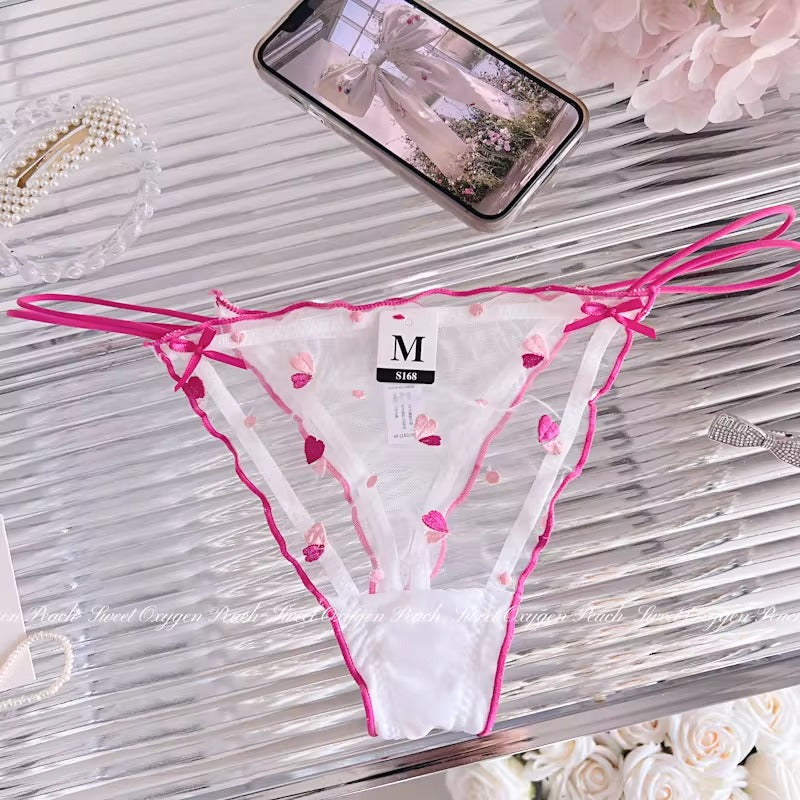 QS Sexy Embroidered Thin Strap Thong (4 Packs)