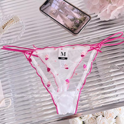 QS Sexy Embroidered Thin Strap Thong (4 Packs)