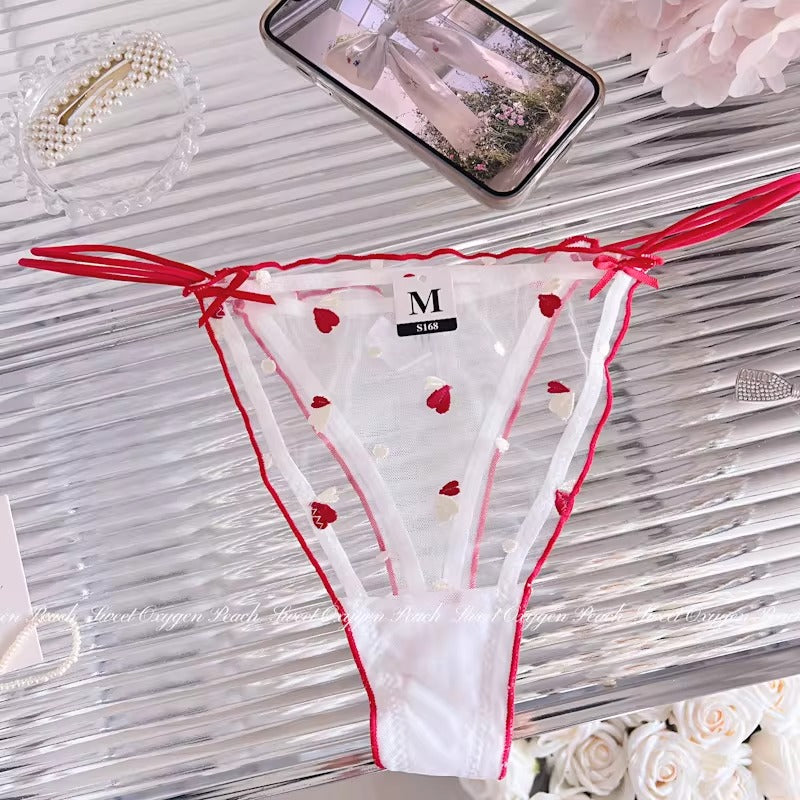 QS Sexy Embroidered Thin Strap Thong (4 Packs)