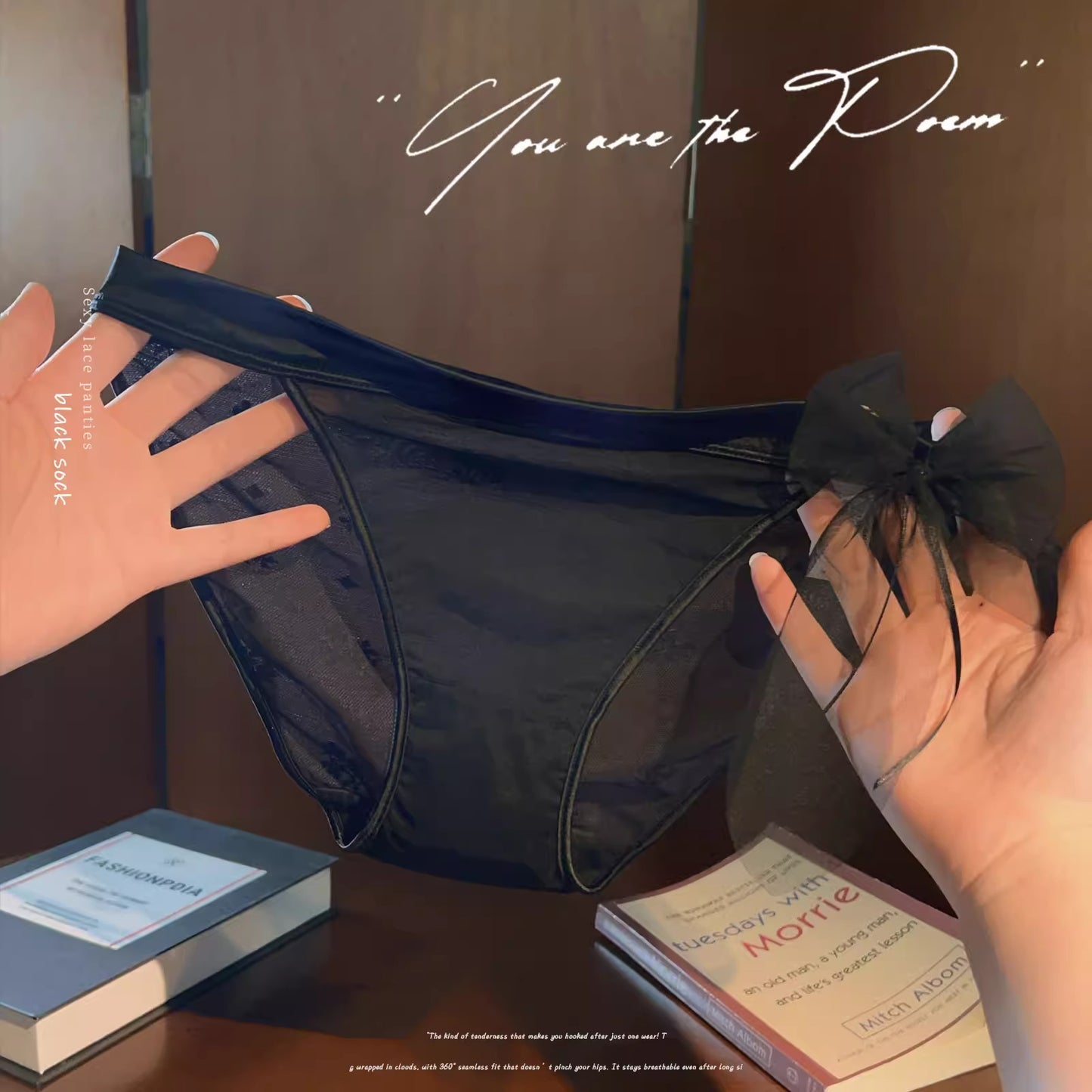 QS Bow Mesh Satin Panties (4 Packs)