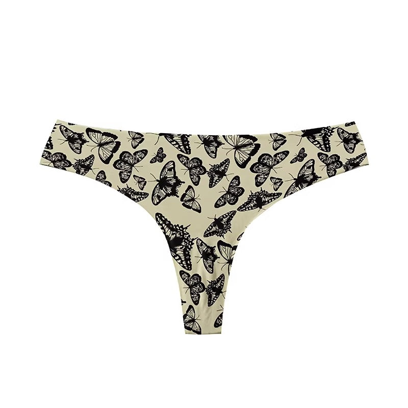 QS Butterfly Print Sport Seamless Thong (4 Packs)