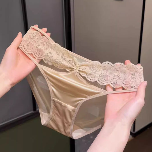 QS Sexy Lace Satin Briefs (4 Packs)