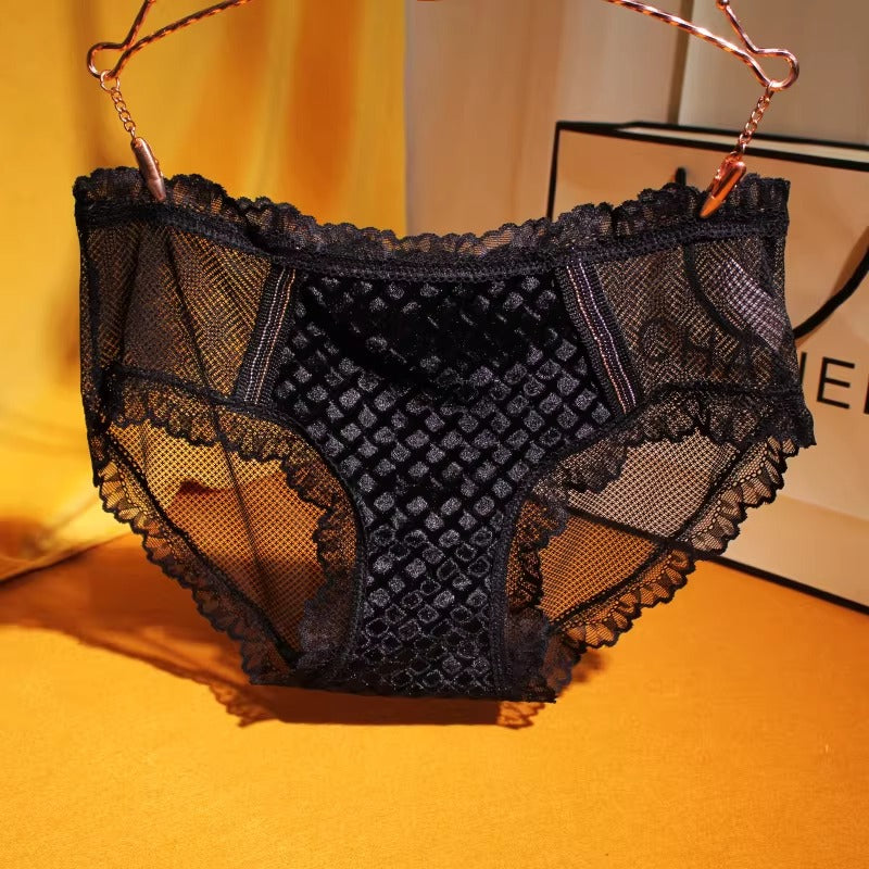 QS Luxury Velvet Lace Briefs (4 Packs)