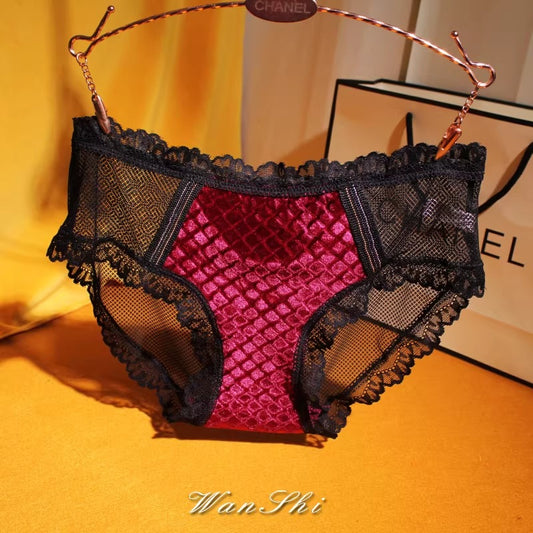 QS Luxury Velvet Lace Briefs (4 Packs)