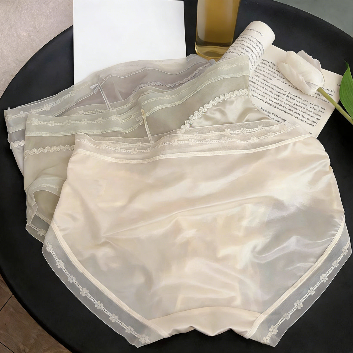 QS French Lace Satin Panties (4 Packs)