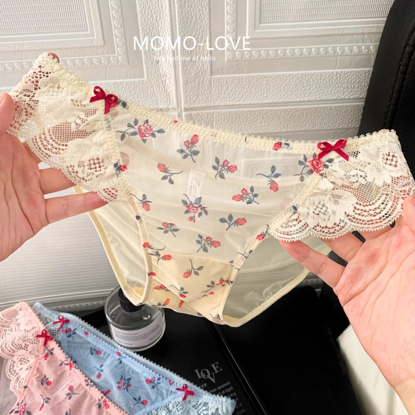 QS Sweet Floral Print Lace Briefs (4 Packs)