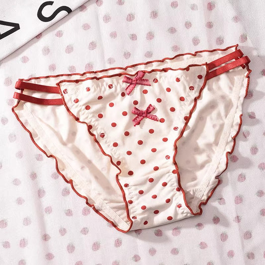 QS Cute Polka Dot Bow Briefs (4 Packs)