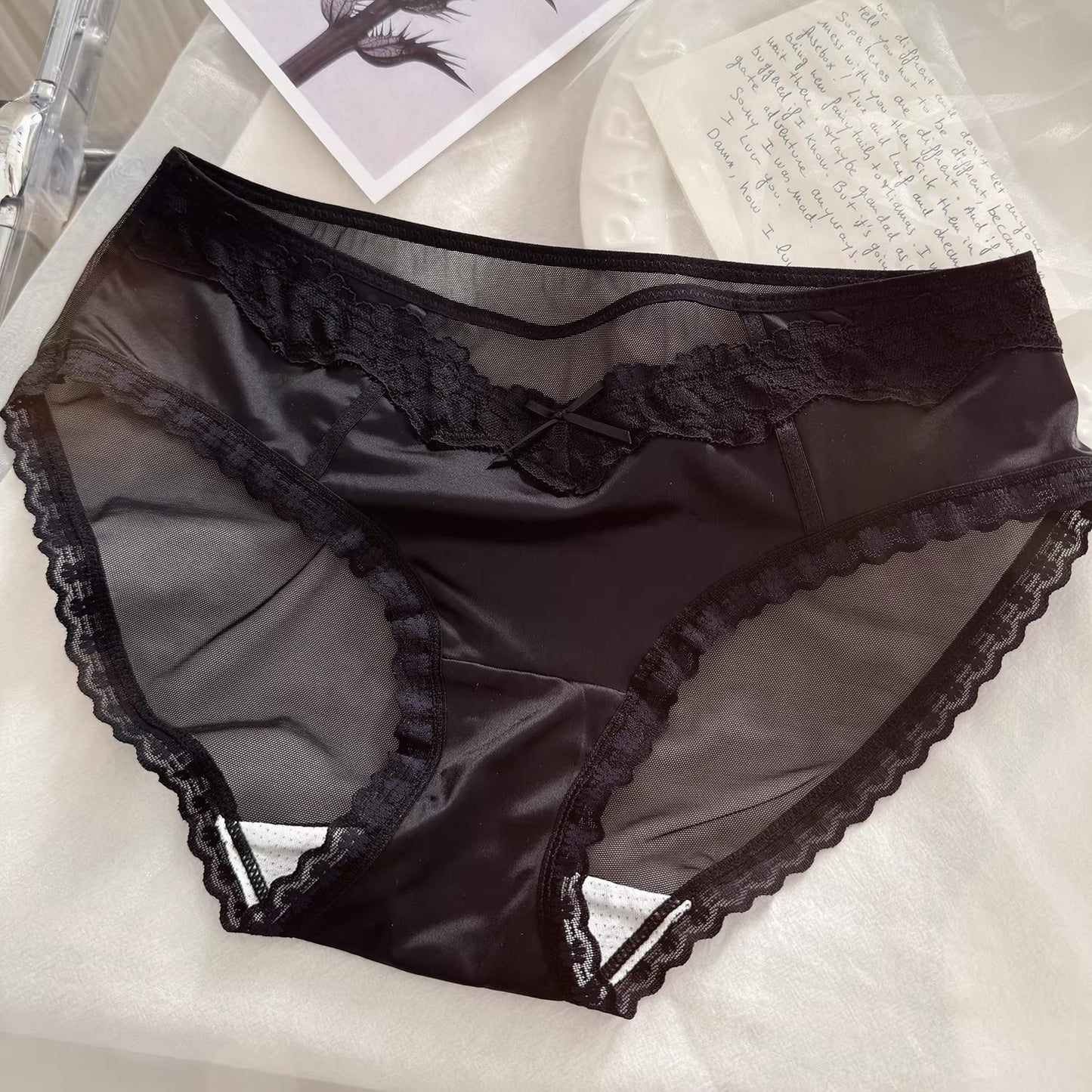 QS Silky Satin Lace Trim Panties (4 Packs)