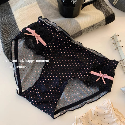 QS Sweet Double Bow Polka Dot Briefs (4 Packs)