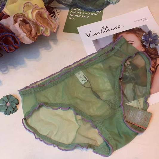 QS Sheer Wavy-edged Lace Briefs  (3 Packs)