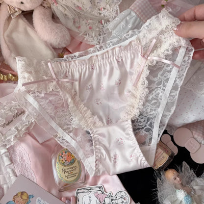 QS Bunny Print Satin Briefs