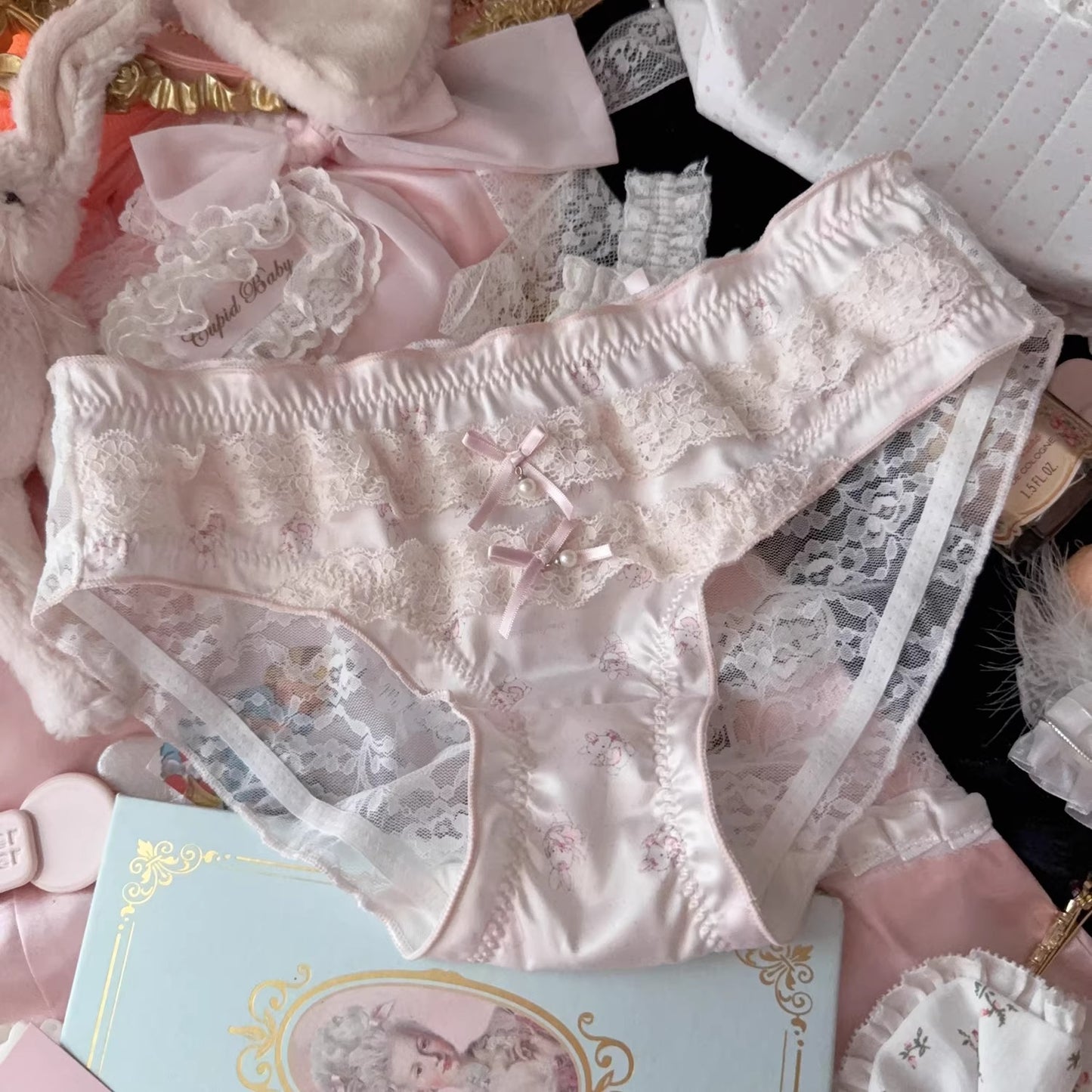 QS Bunny Print Satin Briefs