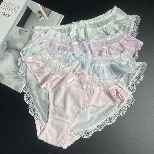 QS Romantic Lace Bow Briefs (4 Packs)