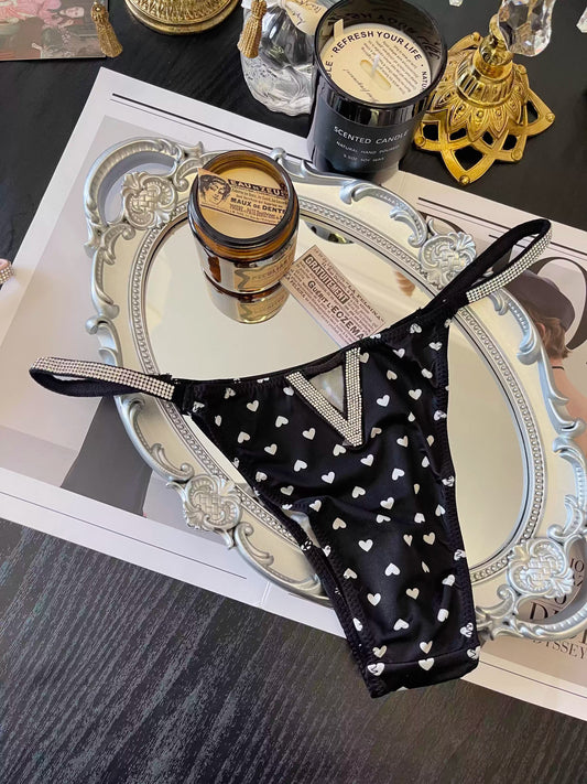 QS Rhinestone Sexy Satin Briefs (4 Packs)