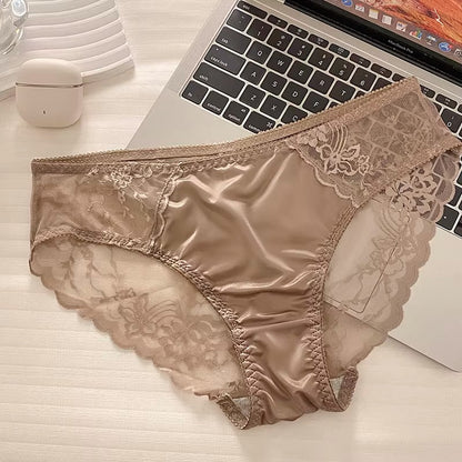 QS Luxury Sexy Lace Satin Panties