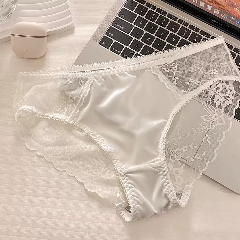 QS Luxury Sexy Lace Satin Panties