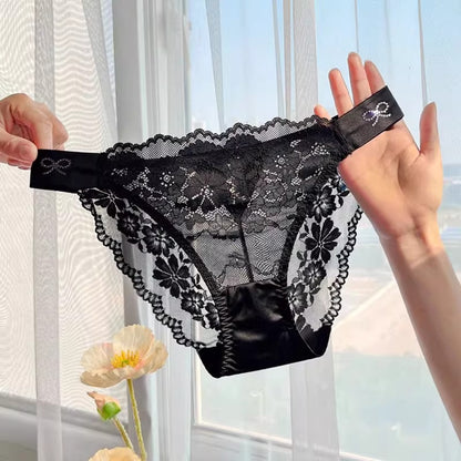 QS Bow Rhinestone Luxury Lace Panties