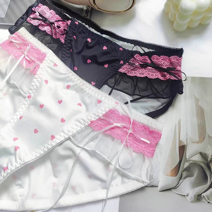 QS Sweet Heart Print Silky Briefs