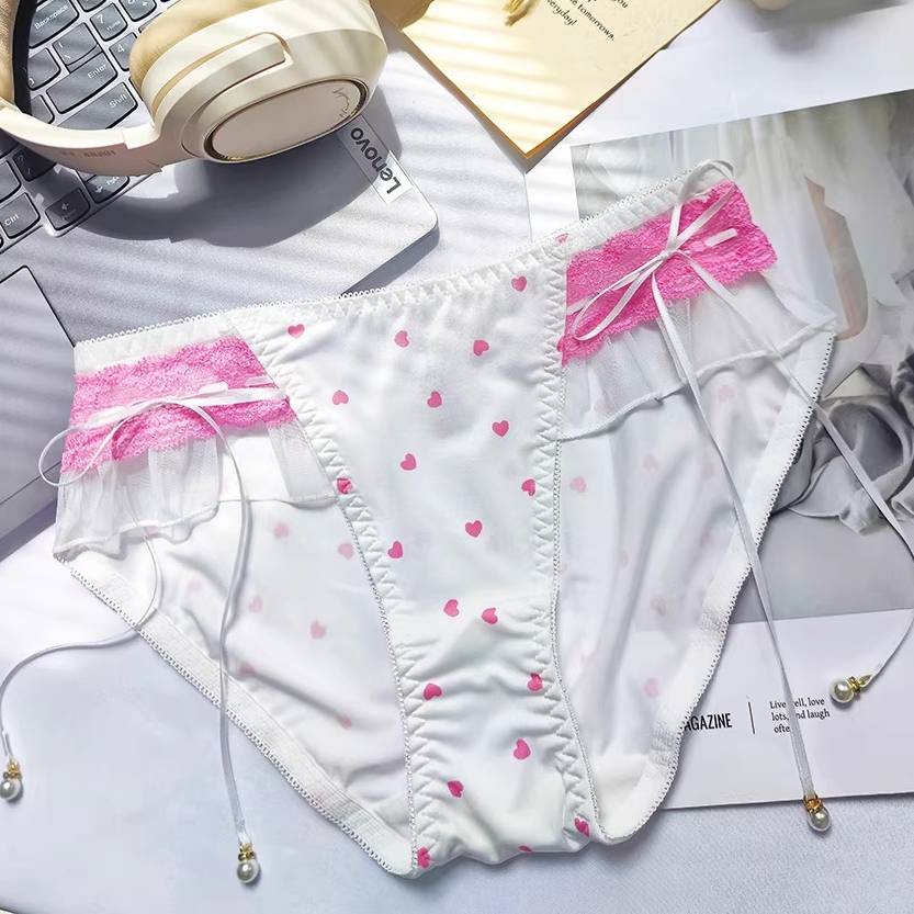 QS Sweet Heart Print Silky Briefs