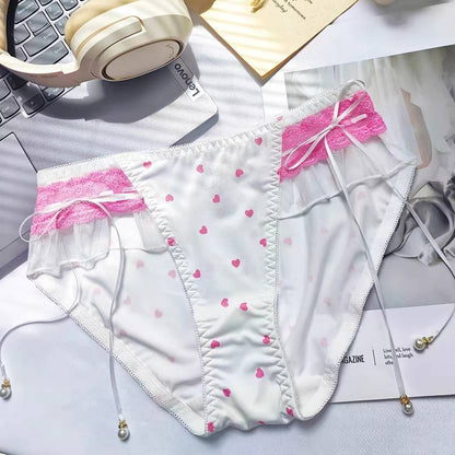 QS Sweet Heart Print Silky Briefs