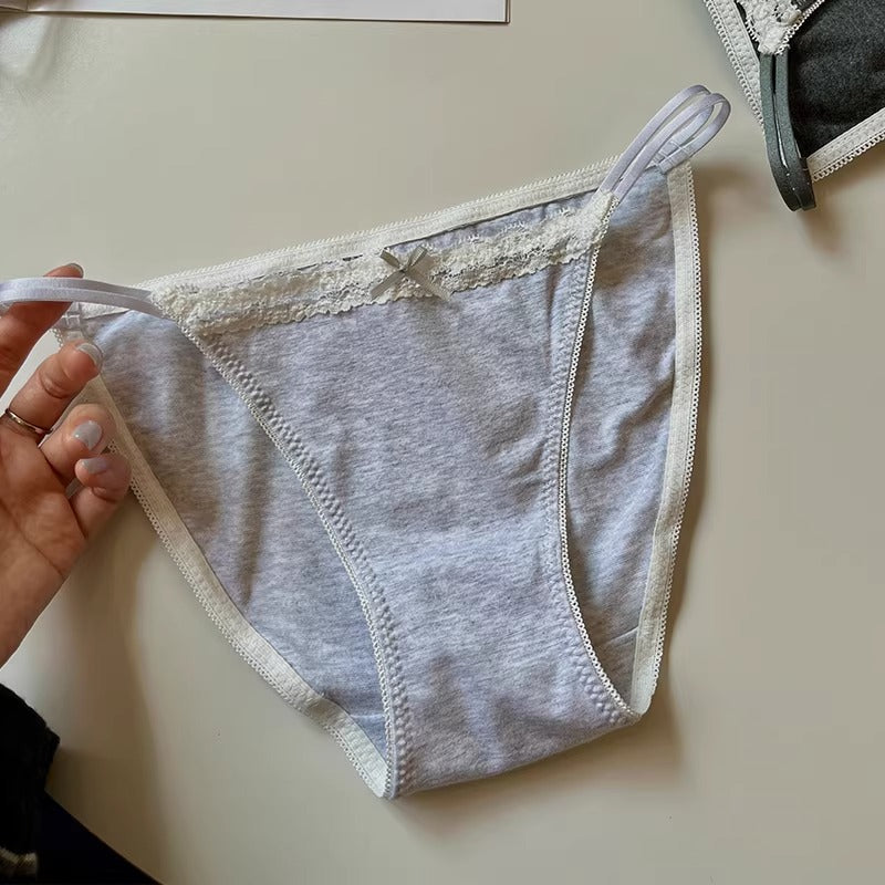 QS High-slit Lace Trim Sexy Briefs (4 Packs)