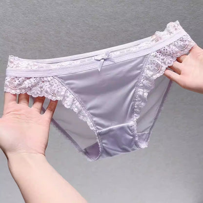 QS Luxury Satin Lace Trim Panties